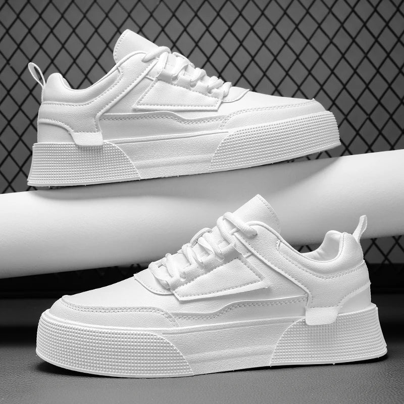 Scarpe bianche da uomo, scarpe casual da skateboard per coppie, sneakers comode, scarpe alla moda da uomo con suola spessa, taglie forti 39-47