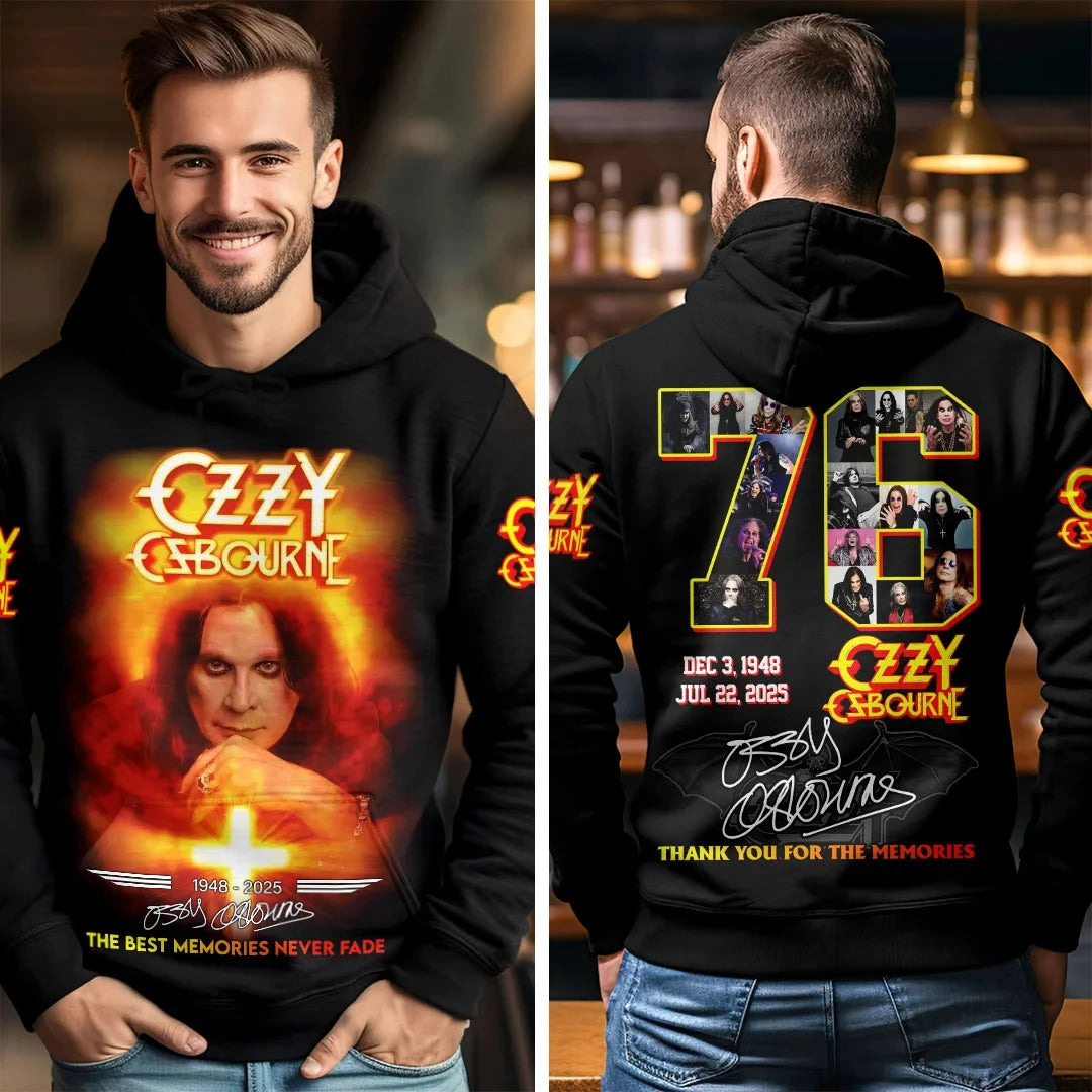 Felpa con cappuccio con stampa 3D del gruppo rock Ozzy Osbourne, uomo e donna, alla moda, oversize, abbigliamento per adulti, cappotto per fan, felpa con cappuccio da uomo Y2k