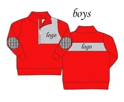 Uniformi scolastiche casual personalizzate all'ingrosso per bambini e bambine, top a maniche lunghe per neonati, abbigliamento primaverile e autunnale