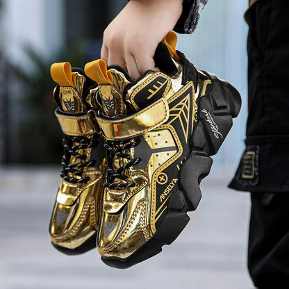 Scarpe sportive invernali per bambini, scarpe da corsa in pelle per ragazzi, scarpe basse casual da passeggio, stivali caldi e leggeri per attività all'aperto.