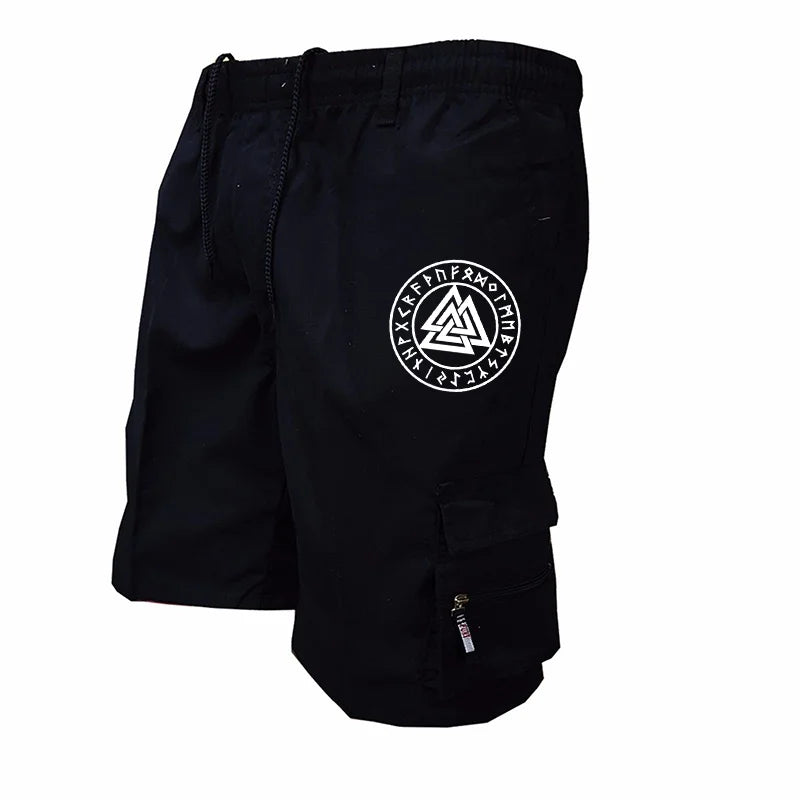 Pantaloncini tattici da uomo Delta Core Cargos con simbolo geometrico, tessuto elasticizzato in quattro direzioni, tasca di sicurezza nascosta, elastico in vita per palestra e fitness.