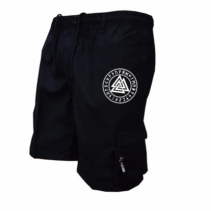 Pantaloncini tattici da uomo Delta Core Cargos con simbolo geometrico, tessuto elasticizzato in quattro direzioni, tasca di sicurezza nascosta, elastico in vita per palestra e fitness.