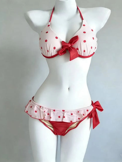 Nuovo bikini a 4 pezzi da donna a vita alta, modello Fairy Sweet, 2026 - Stampa alla moda, ideale per vacanze al mare, feste estive e molto altro.