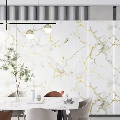 Self Adhesive Marble Wallpaper 1 Roll Waterproof Antifouling Thick Foam Wall Sticker for Bedroom Living Room