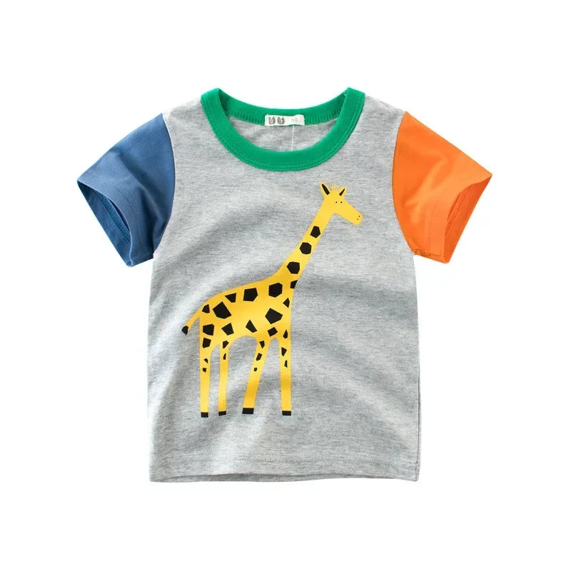 2 3 4 5 7 9 anni Maglietta estiva a maniche corte per bambini in cotone con cartoni animati per bambini piccoli Abbigliamento per bambini