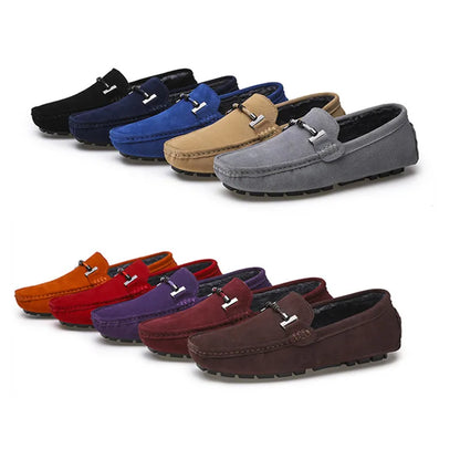 Mocassini da uomo, scarpe casual slip-on, mocassini da uomo in pelliccia, scarpe invernali calde da uomo, mocassini in vera pelle scamosciata di vacchetta, scarpe basse di lusso