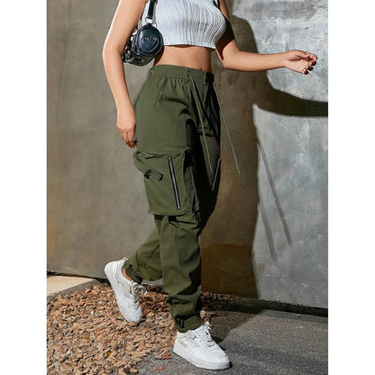 Trendy Casual Workwear Pants Loose Straight Leg Long Trousers Comfortable Polyester Fiber High Waist Spring Summer Fashion