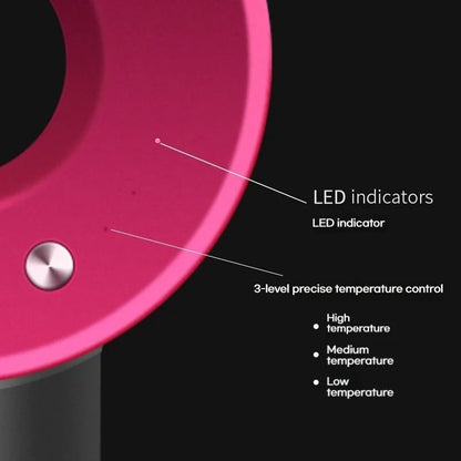 High-power negative ion bladeless hollow hair dryer for household use, dual magnetic suction, high speed.