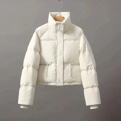 2023 Spring and Autumn New Korean Edition Standing Collar Breadmaker Women's Short Casual Lightweight Sastans Coat Slim Coat Tre