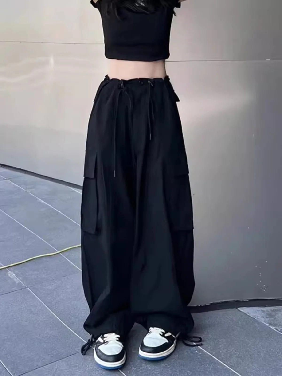Pantaloni da lavoro American Sle a vita alta e gamba larga, casual estivi, nuovi, larghi e snellenti, sportivi da donna