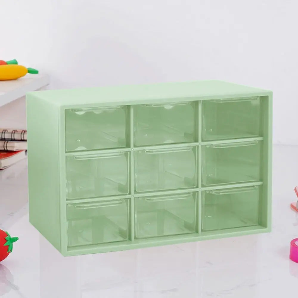 New Transparent 9 Grid Storage Boxes Small Drawer Wall-mounted 9 Grid Organizer Drawers Boxes Small Drawer Partitioned Desktop