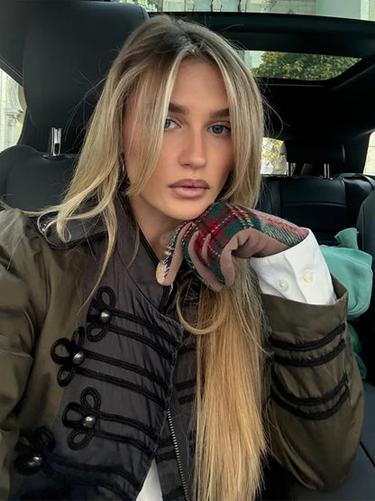 Giacche bomber retrò da donna, collo alto, in maglia 3D, patchwork, maniche lunghe, cerniera, cappotti da donna, primavera 2026, nuovi capispalla eleganti