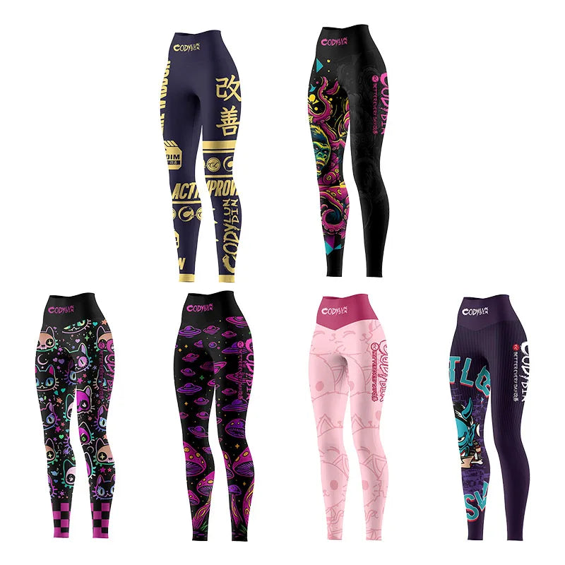 Cody Lundin Custom logo Full Compression Printed Sports Gym Pants Women's  Breathable Quick Dry MMA Grappling Jiu jitsu leggings