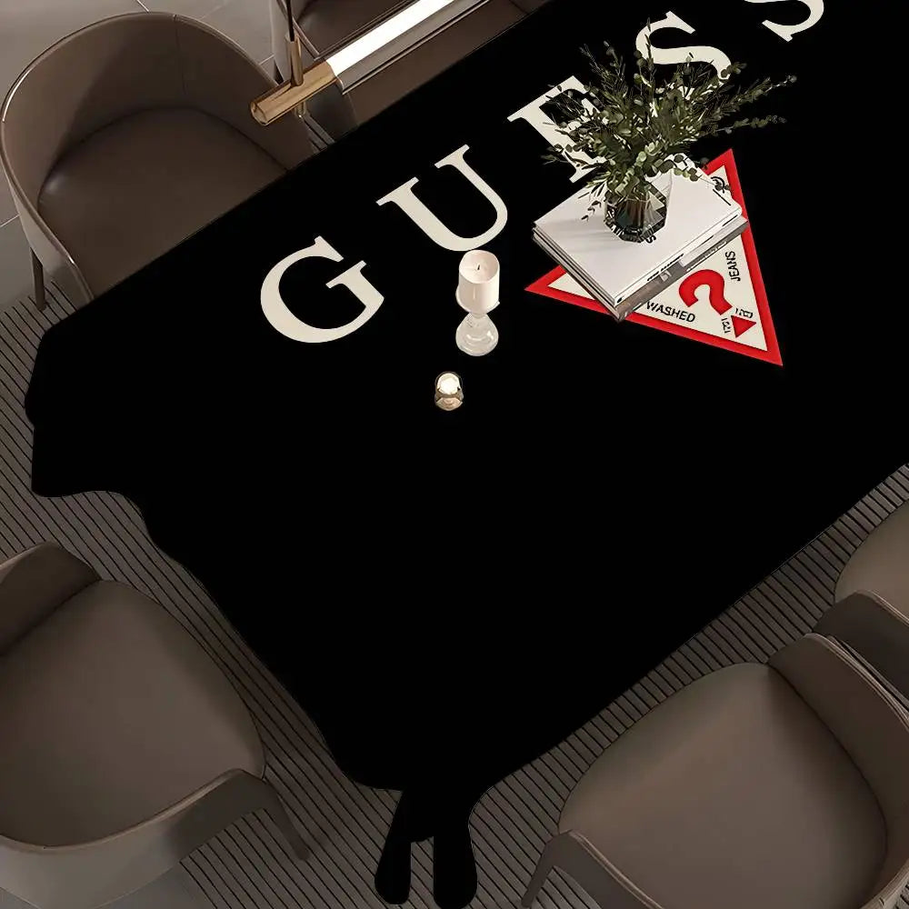 G-Guess-s-y Logo Table Cloth Rectangular Stain Tablecloth Oilcloth Mantel Mesa Impermeable Tablecloth Decoration