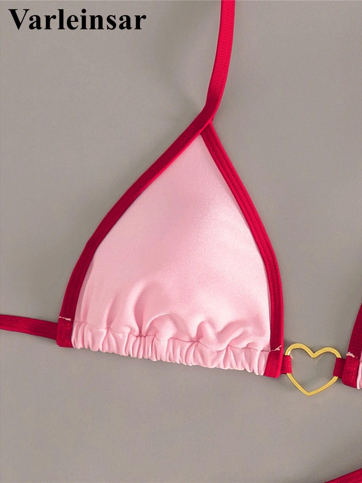 XS - L Bikini mini micro tanga con allacciatura al collo da donna Costume da bagno femminile Set bikini a due pezzi Costume da bagno imbottito V7595