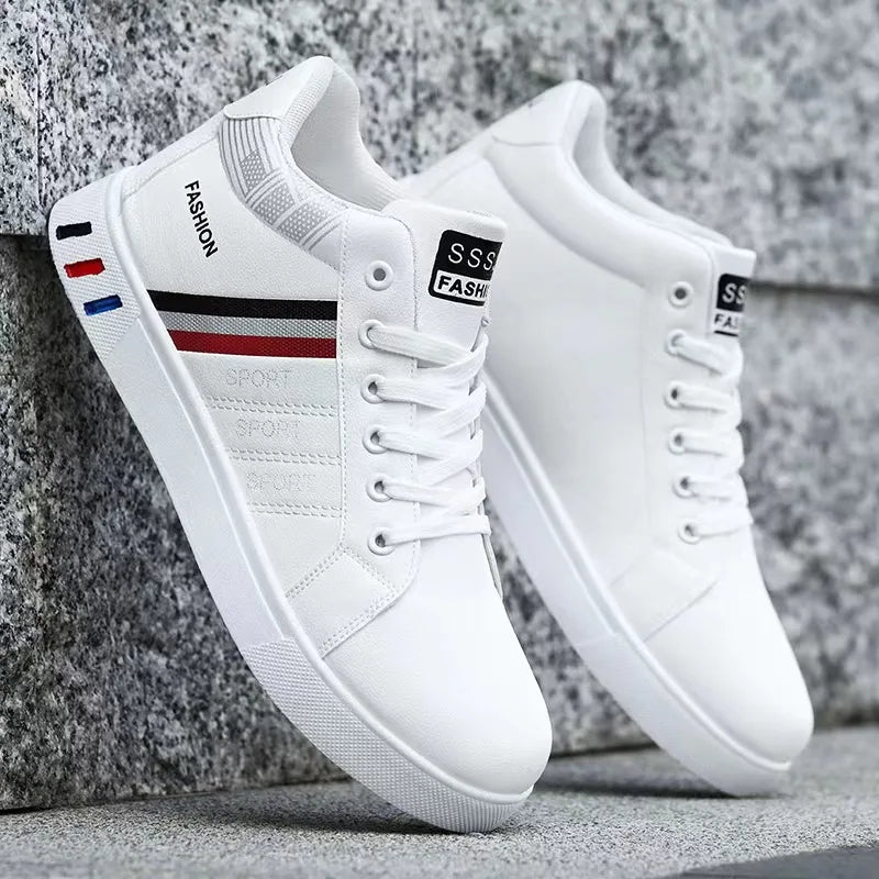 Sneakers vulcanizzate nere da uomo, scarpe basse comode con lacci, Zapatillas Hombre, sneakers alla moda autunno/primavera, taglie forti 39-48