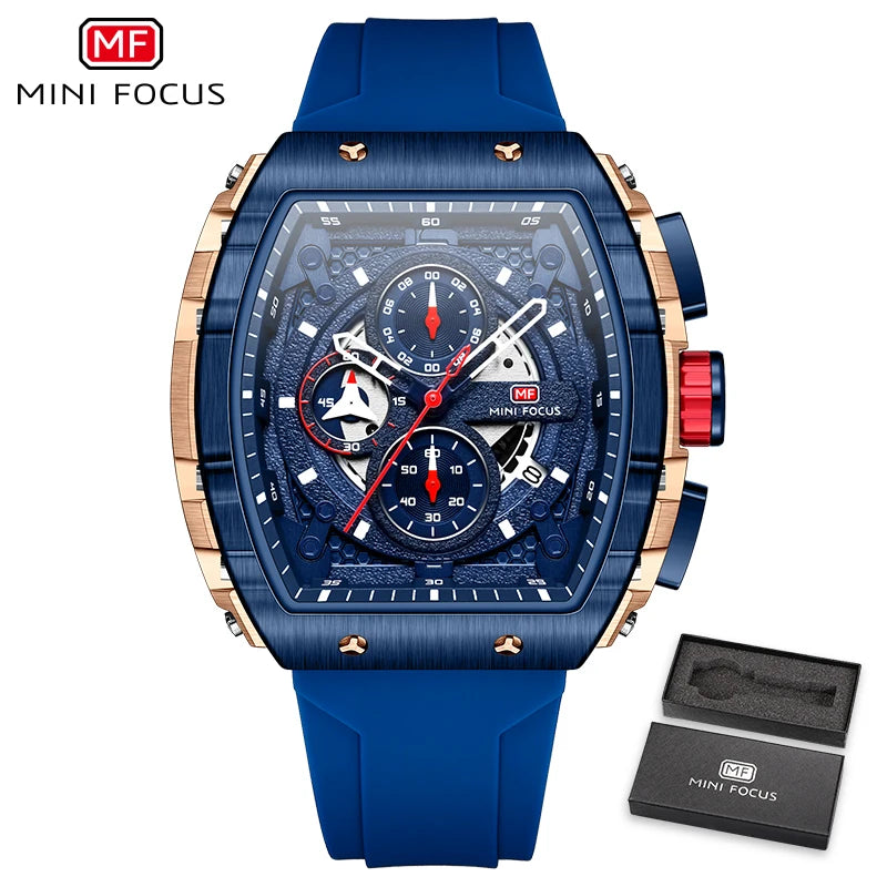 Orologio sportivo da uomo di lusso impermeabile al quarzo con cinturino in silicone, orologio da polso alla moda Relogio Masculino 0399G
