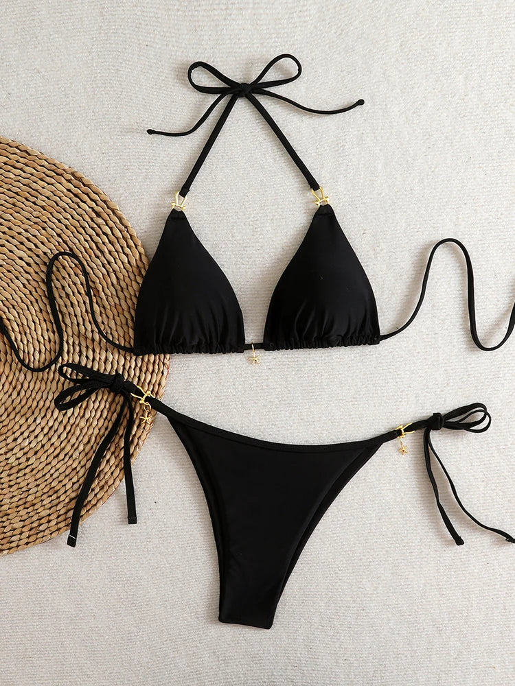 Bikini micro a triangolo sexy 2026 Costume da bagno da donna, abbigliamento da spiaggia, costume da bagno estivo da donna, bikini a perizoma, set da bagno femminile