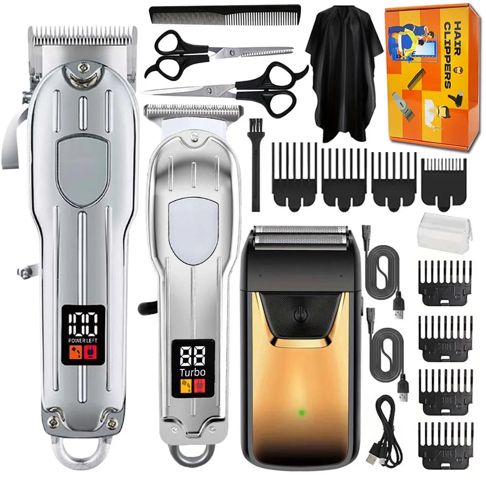3 in 1 Hair Clippers for Men Beard Trimmer Kits Sets Electric Shavers Hair Clippers Trimmer T-Blade for Barber Home for Gifts