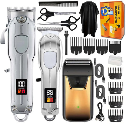 3 in 1 Hair Clippers for Men Beard Trimmer Kits Sets Electric Shavers Hair Clippers Trimmer T-Blade for Barber Home for Gifts