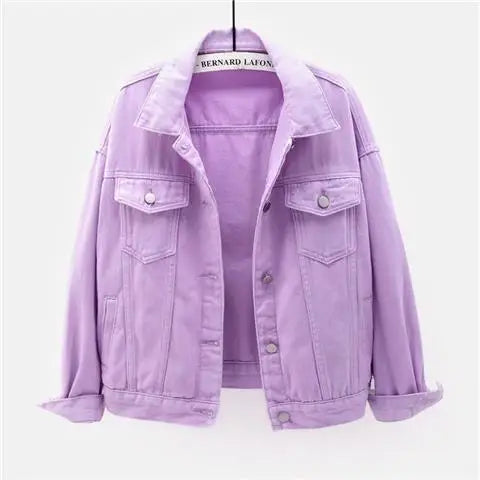 Giacca corta in denim di grandi dimensioni per donna in primavera e autunno, nuovo stile versatile e ampio