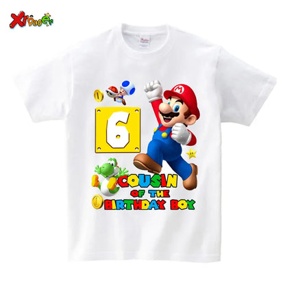 Magliette di compleanno per la famiglia, abbinate per il 6° compleanno del bambino, abbigliamento per bambini, maglietta per neonato, abbigliamento per bambini di 6 anni, completi per il 7° e il 5° compleanno.