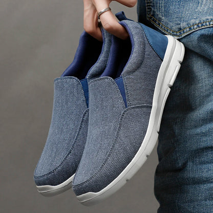 Scarpe da uomo estive in tela, traspiranti e comode, da esterno, slip-on, da passeggio, mocassini classici da uomo