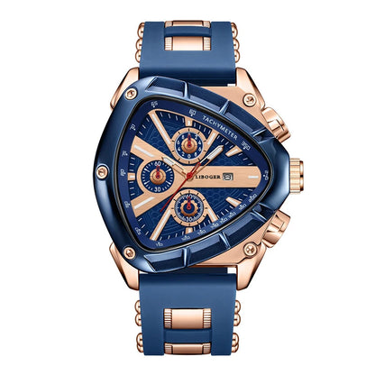 Orologio sportivo da uomo unico, cinturino in silicone di alta qualità, orologio al quarzo con datario automatico, nuovo design, orologio da polso di tendenza, regalo per lui