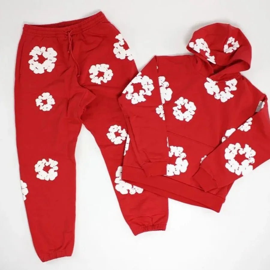 DENIM TEARS brand hot selling new fashionable foam cotton printed hoodie, European and American fashionable men's sports suit