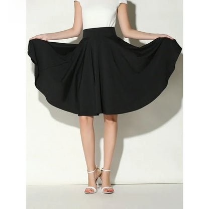 2018 Summer High-waisted Vintage Casual Mid-length Skirt Bohemian Style Ice-skating Dress For Women