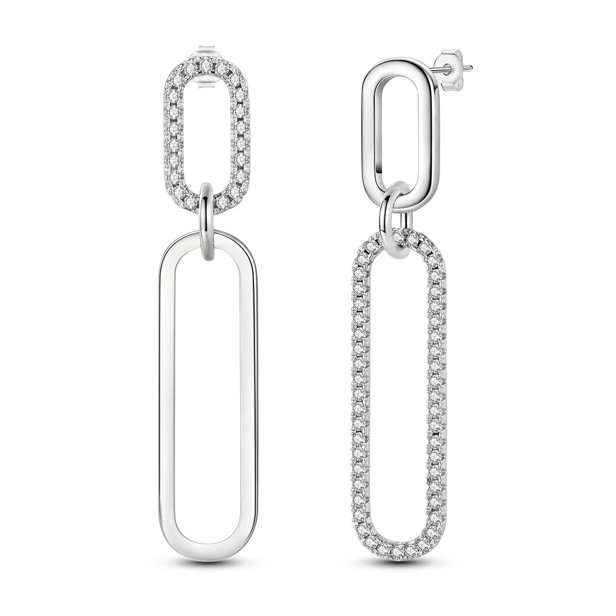 Orecchini a cerchio originali in argento 925 con stella, luna, trifoglio e farfalla con zirconi, perfetti per la creazione di gioielli e come regali di nozze per donne e ragazze.
