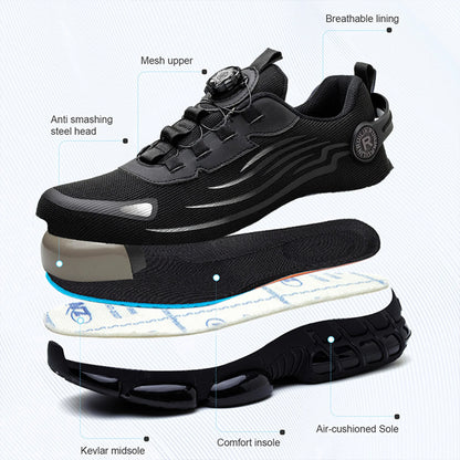 Scarpe antinfortunistiche indistruttibili con puntale in acciaio, antiscivolo, resistenti all'abrasione, scarpe da lavoro da uomo, robuste e comode.