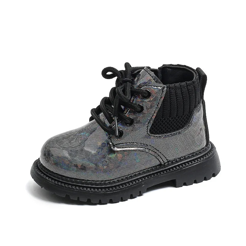 Stivali invernali corti da bambina, stile britannico, suola morbida, leggeri, alla caviglia, unisex, taglie 21-30.