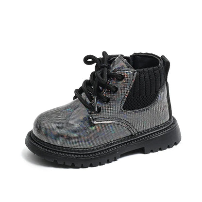 Stivali invernali corti da bambina, stile britannico, suola morbida, leggeri, alla caviglia, unisex, taglie 21-30.