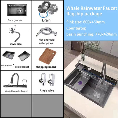 Household Smart Fruit & Vegetable Purification Double Sink SUS304 Water Catalyst Pesticide Residue Removal Multifunctional