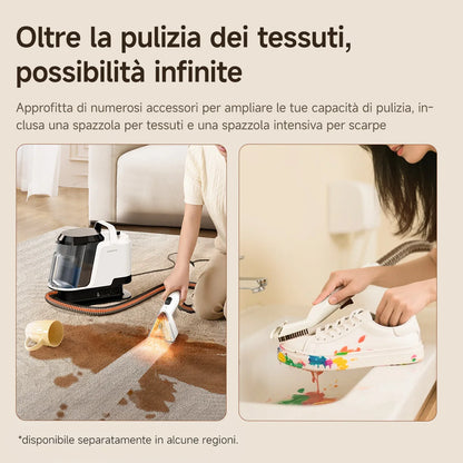 Uwant Y100 18KPa Carpet Cleaner Spray Brush Suction Portable Clean Machine for Sofa Car Shoe Pet Hair Odor Removal Self-Cleaning