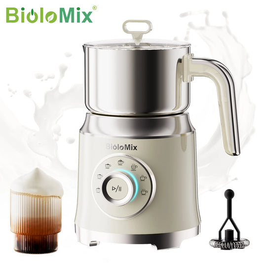 BioloMix 7 in 1 Steamer, montalatte elettrico staccabile, schiumatore automatico caldo/freddo per caffè e cioccolata calda, lavabile in lavastoviglie