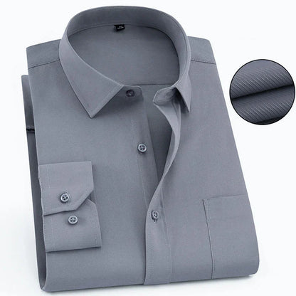 Camicia stampata da uomo, casual, a maniche lunghe, slim fit, da uomo, per lavoro, sociale, abbigliamento di marca, morbida e confortevole KOACUS