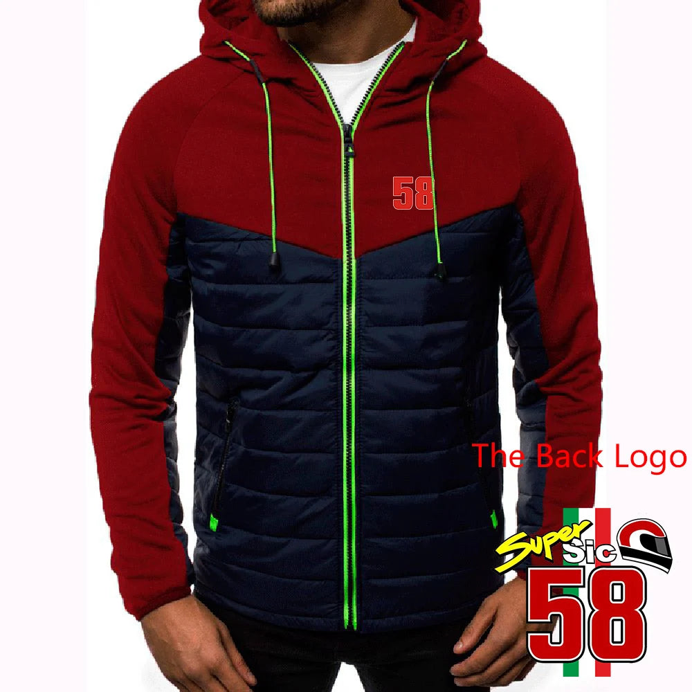 Felpe alla moda di tendenza 2025 Primavera e Autunno Giacca da uomo di design popolare Marco Simoncelli Super Sic 58 Logo Print Coat