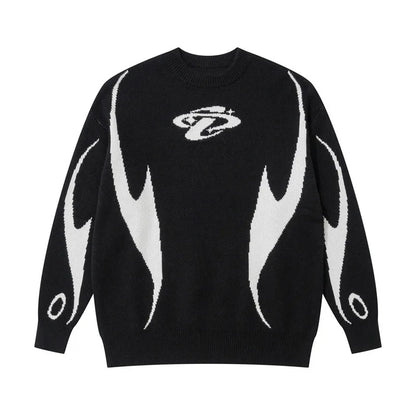 Nuovi maglioni autunno e inverno per uomo/donna nel commercio estero, lavorati a maglia con motivo Y2K Harajuku pullover, unisex ampio rotondo
