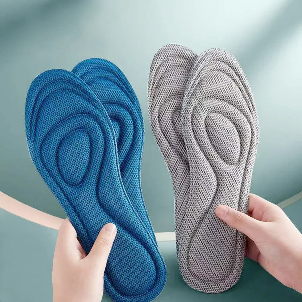 4 solette ortopediche in memory foam per scarpe da uomo e da donna, nano antibatteriche, deodoranti, assorbenti del sudore, ammortizzanti per la corsa.