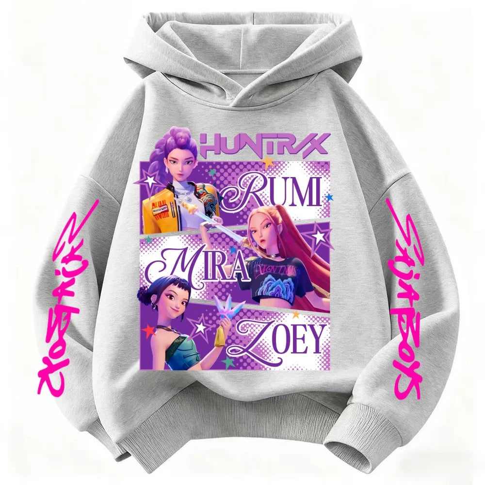 Felpa con cappuccio Huntrix KPop Dem on Hunters Abbigliamento per bambini per ragazze (stile principessa) ragazzi (design alla moda) Adatto come felpa per bambini