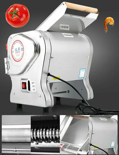Macchina per pasta elettrica da 550 W, macchina per pasta con rullo per ravioli, acciaio inox, doppia lama, per uso commerciale