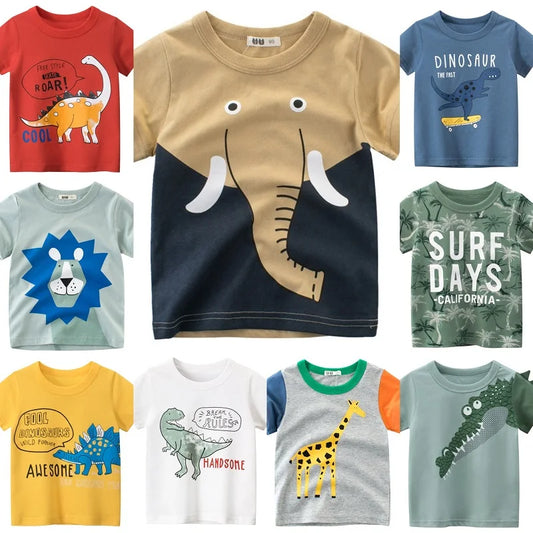2 3 4 5 7 9 anni Maglietta estiva a maniche corte per bambini in cotone con cartoni animati per bambini piccoli Abbigliamento per bambini