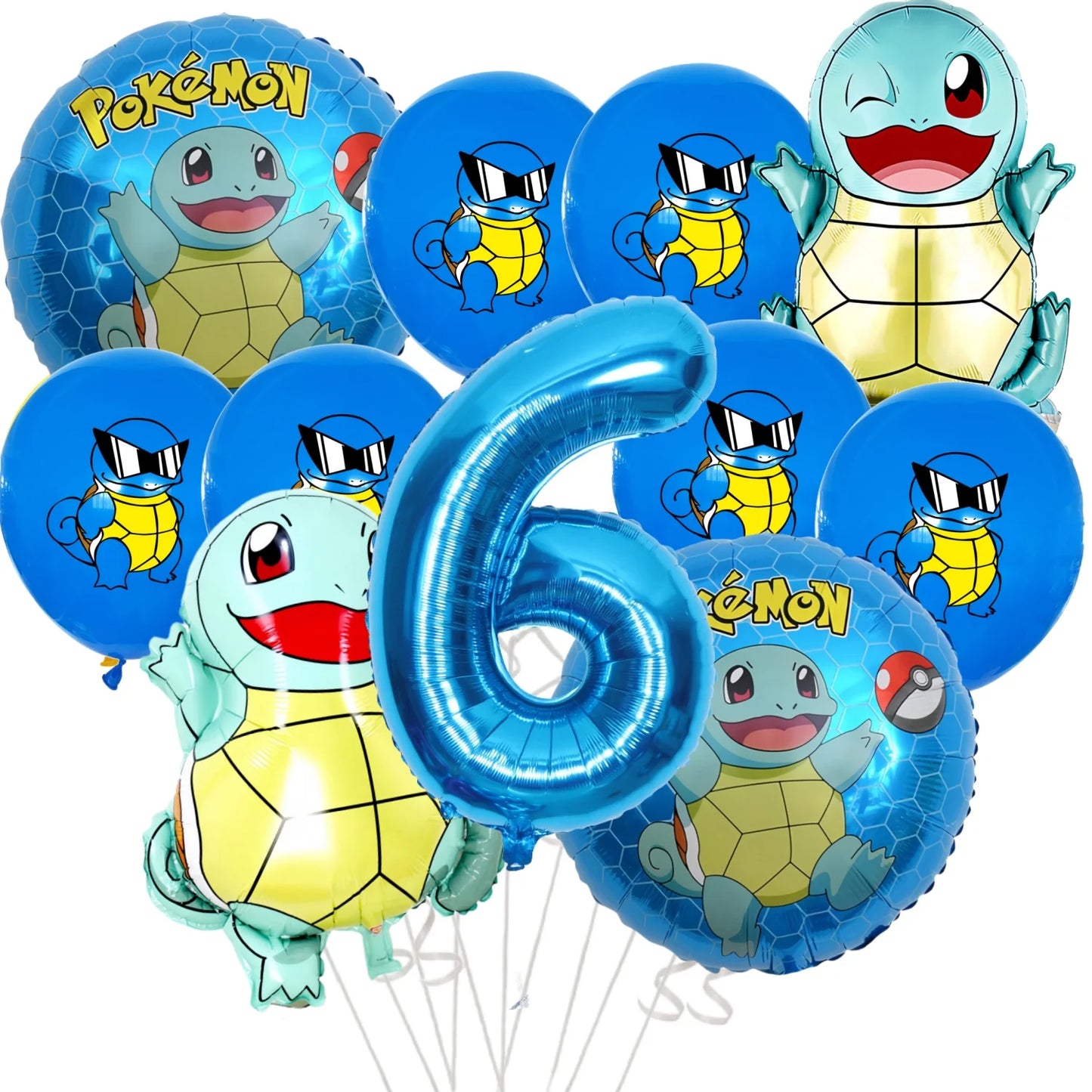 Palloncino Pikachu Pokemon per feste di compleanno da 1 a 9 anni, decorazione per feste a tema Pokemon e Squirtle, palloncino in alluminio per baby shower, bomboniere a tema Pikachu.