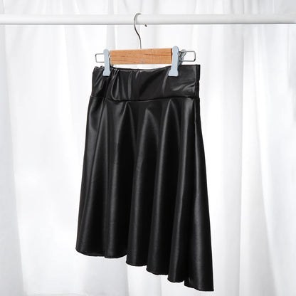 Hot Fashion Skater Multipurpose Elastic Faux Leather Skirts Short Skirt Mini High Waist