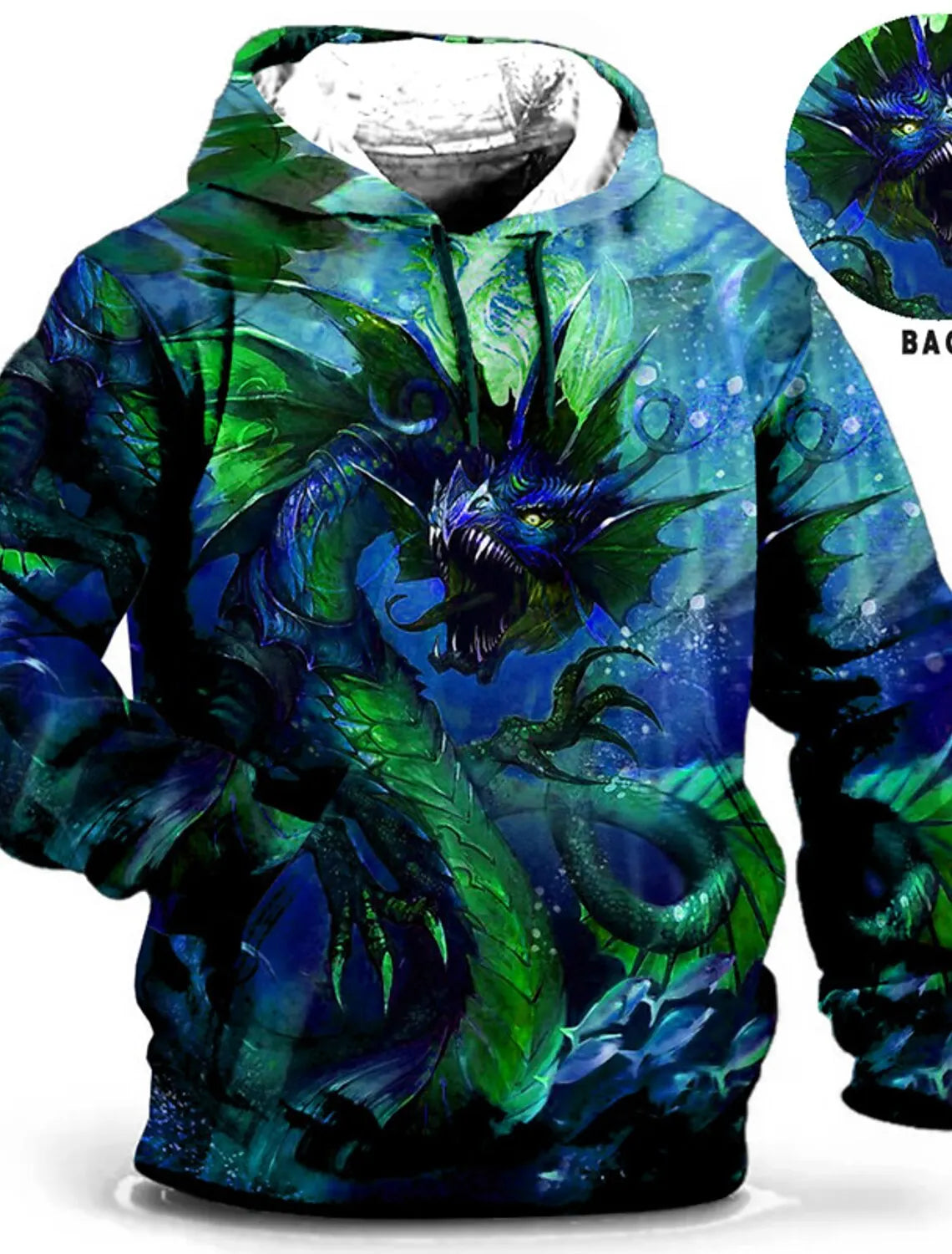Felpa con cappuccio da uomo con stampa grafica di drago per il Capodanno cinese, stampa animalier, classica casual, pullover 3D, streetwear, maniche lunghe.