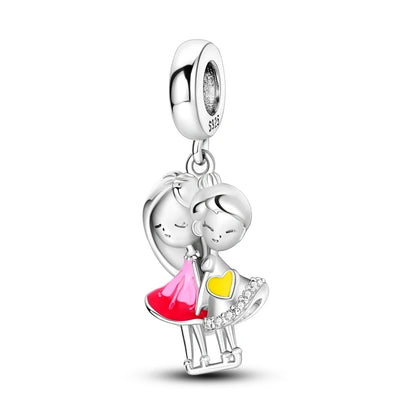 Anello romantico in argento sterling 925 con rosa, ideale per coppie, perfetto come proposta di matrimonio o per San Valentino. Ciondoli e perline adatti a collane e bracciali, perfetti per creare gioielli fai da te e regali.