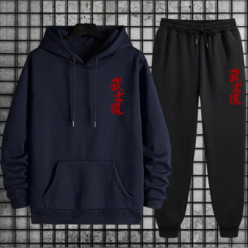 Nuovo arrivo 2025 Abbigliamento sportivo da uomo Felpa con cappuccio + pantaloni Tuta sportiva casual urbana Autunno Inverno Felpa da uomo alla moda tuta