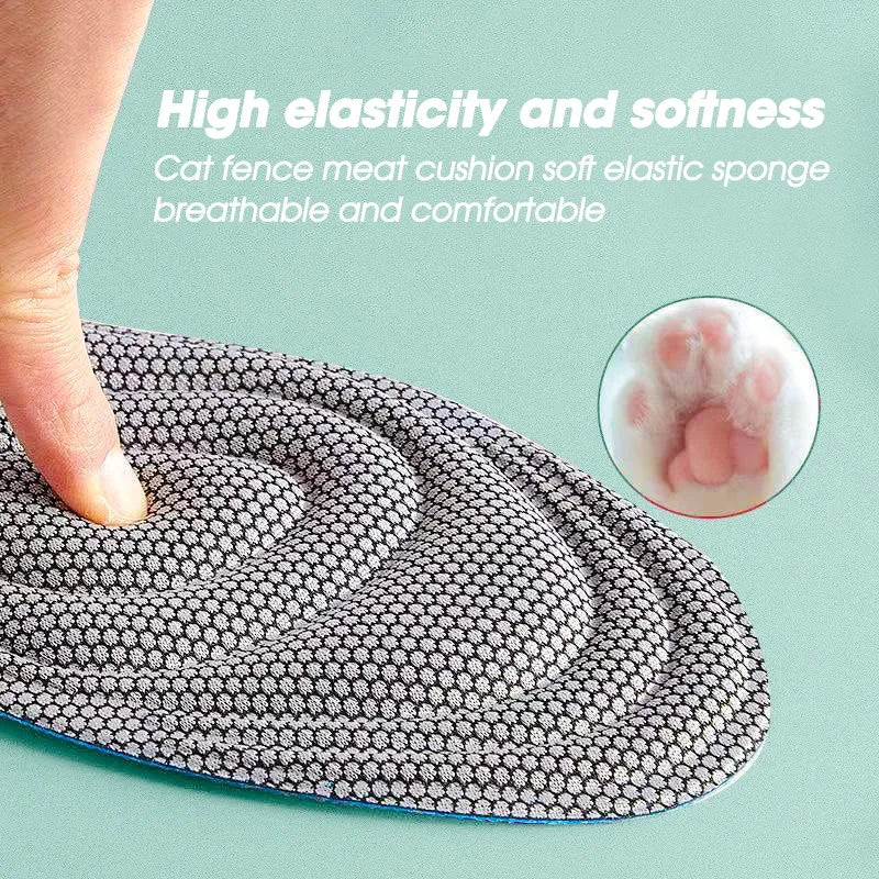 4 solette ortopediche in memory foam per scarpe da uomo e da donna, nano antibatteriche, deodoranti, assorbenti del sudore, ammortizzanti per la corsa.